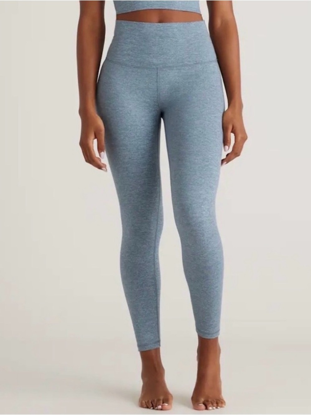 Quince ultra soft  high rise heather sky blue leggings Women size Large